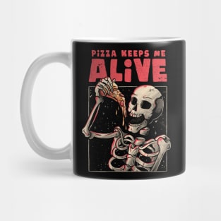 Pizza Keeps me Alive - Skull Funny Gift Mug